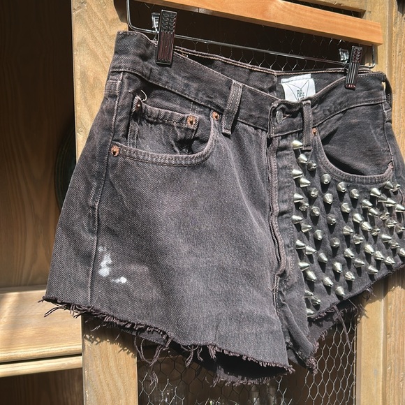 Levi's 501 Upcycled Studded Cut Off Jean Shorts - Picture 7 of 12